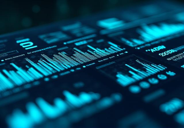 Abstract AI Dashboard Visualization with Teal Accents