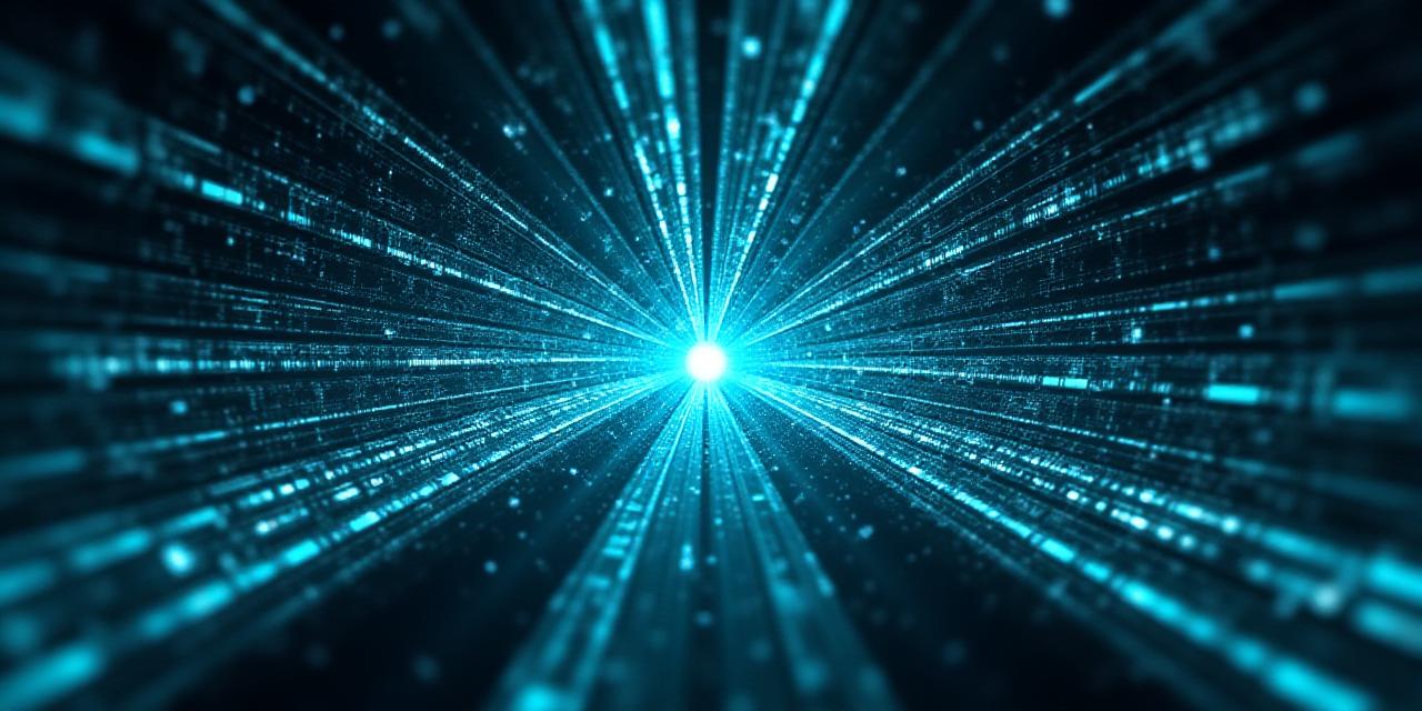 Abstract visualization of high-speed data streams converting into predictive nodes